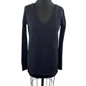 LULULEMON The Sweater Life Pullover Gray Boolux Waffle Knit Relaxed V Neck L